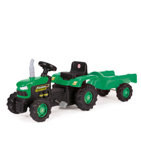 DL Tractor cu pedale si remorca Ranchero verde negru, cod 42463